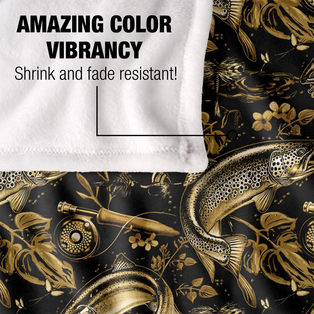 JQ Licensing Jl-Jp-Jq Silky Patterned Fishing Supersoft Blanket