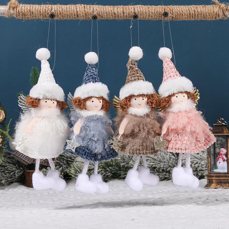 Christmas Doll Hanging Ornament Christmas Tree Angel Doll Hanging Toys Xmas Plush Doll Pendants Ornament Birthday Kids Gifts