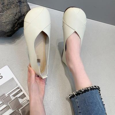 Flachboden weiche Sohle kleine einfarbige Schuhe Frühling neu flacher Ausschnitt Doudou Schuhe Schuhe für Schwangere einfarbige Schuhe