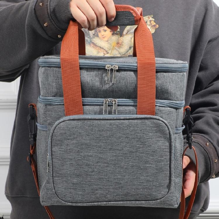 Lunch Box Thermal Bag Insulated Bag Large Capacity Picnics Bag Double Layers Lunch Bag Coolers Bag for Man