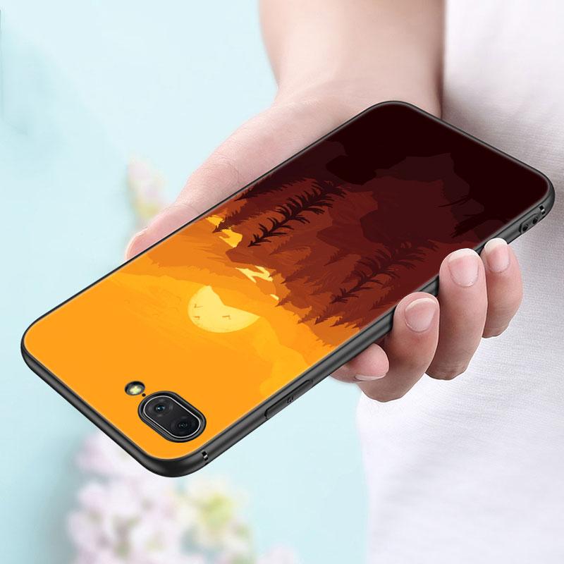 Deep Forest Firewatch Phone Case For Apple iPhone 14 13 12 Mini 11 Pro Max 7 8 XR X XS 7 8 Plus SE 2020 2022 Black Cover