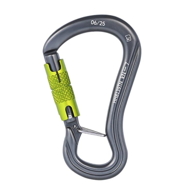 

Ergonomic Nonslip Cowtail Rope Carabiner Quickly Locking Aluminum Alloys Carabiner for Outdoor Climbing Gear 1