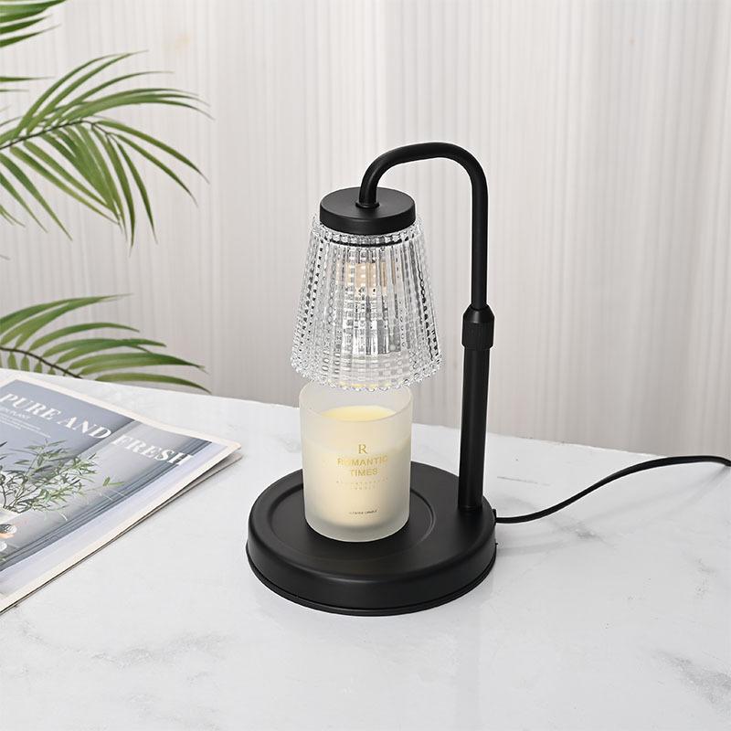

Smart adjustable LED wax melting lamp & aromatherapy diffuser-dimmable warm light, flicker-free reading, sturdy wood/glass des 100-300W&1&EU Plug