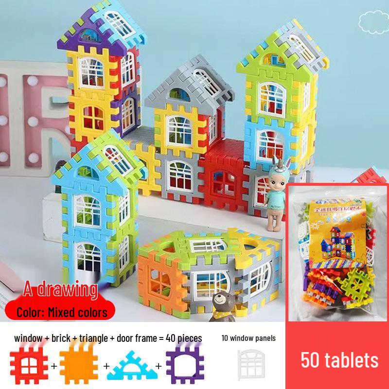Grand Ensemble de Blocs de Construction Emboîtables pour Enfants de 3 à 6 Ans - Jouet Éducatif en Plastique pour l'Assemblage de Maison