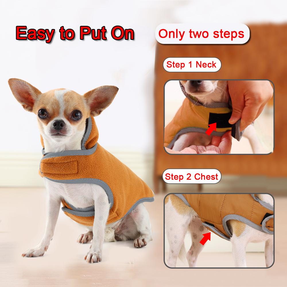Pet Dog Coat Winter Reflective Clothes For Small Medium Dogs Cat Reversible Puppy Vest Jacket With Leash Hole Yorkie Pug Costume