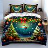 Christmas Trees and Ornaments Bedding Duvet Cover Set Duvet Cover Pillowcases  (1*Duvet Cover 2*Pillowcases, without duvet insert)