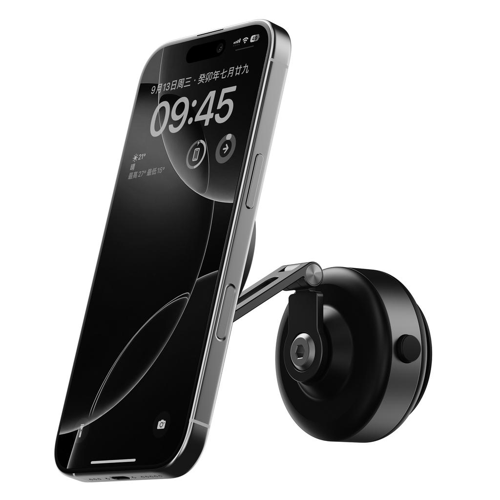 Magnetic Vacuum Adsorption Phone Car Holder Foldable 360 Degree Rotation Aluminum Alloy Suitable for Smartphones