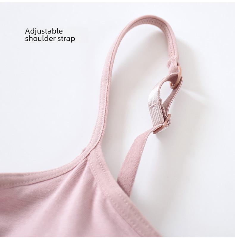 Women's Adjustable Spaghetti Strap Padded Camisole: Wireless Bra Cup, Slimming Fit