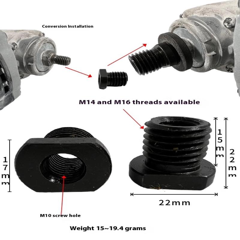 Adaptador para Amoladora Angular Rosca M10 M14 Accesorio Eje de Husillo de Amoladora Conversión Conector Macho a Hembra Varilla Herramienta Eléctrica
