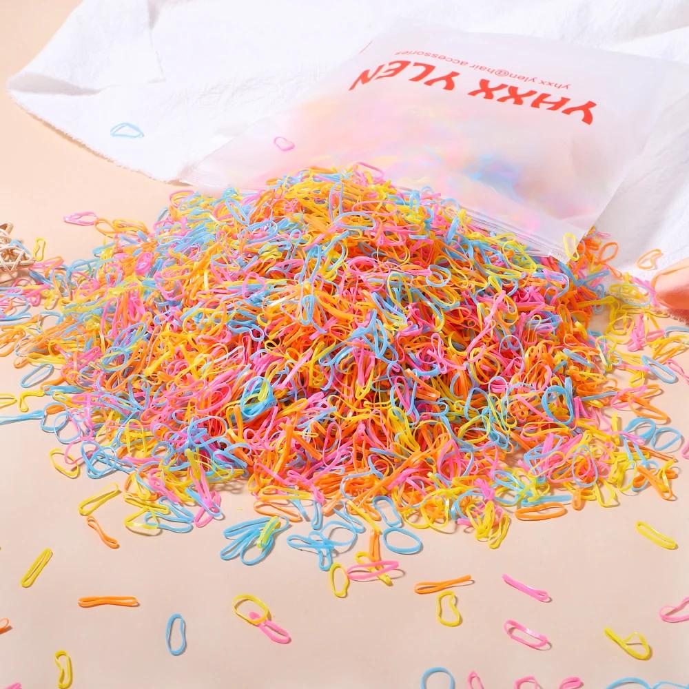 1000/2000Pcs Thicken Colorful Elastic Hair Bands for Kids Girls Scrunchie Rubber Band Ponytail Holder Hair Accessories Hair Ties