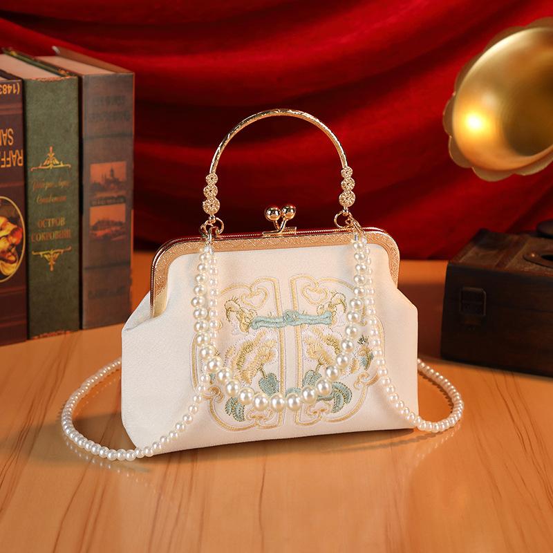 Embroidered Women's Bags Small Square Bags Bridesmaids Buckle Handbags Suya Niche Hanfu Cheongsam Bride