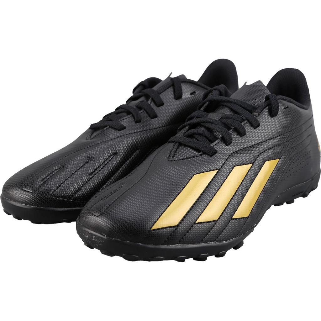 Adidas Deportivo 2 Round Head Logo TF (Rubber Studs) Hard Ground Artificial Grass Ultra-Fiber Football Shoes Men Football Shoes Black Gold ID0874