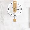 Elegant Wood Pattern Acrylic Wall Swing Clock Quiet Movements Large Roman/Arabic Numeral Display For Living Room Bedroom