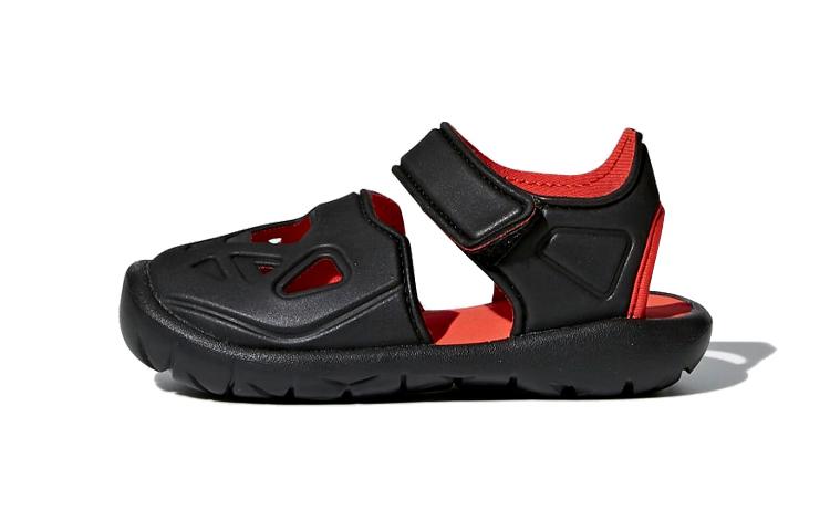 Adidas Neo FORTASWIM Synthetic Leather Comfortable Low top Toddler Shoes Black Red Infant And Toddler CQ0089 21