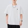 Short-sleeved T-shirt for Men's Summer New Embroidery 230g Heavy T-shirt Versatile Casual Five-point Sleeves
