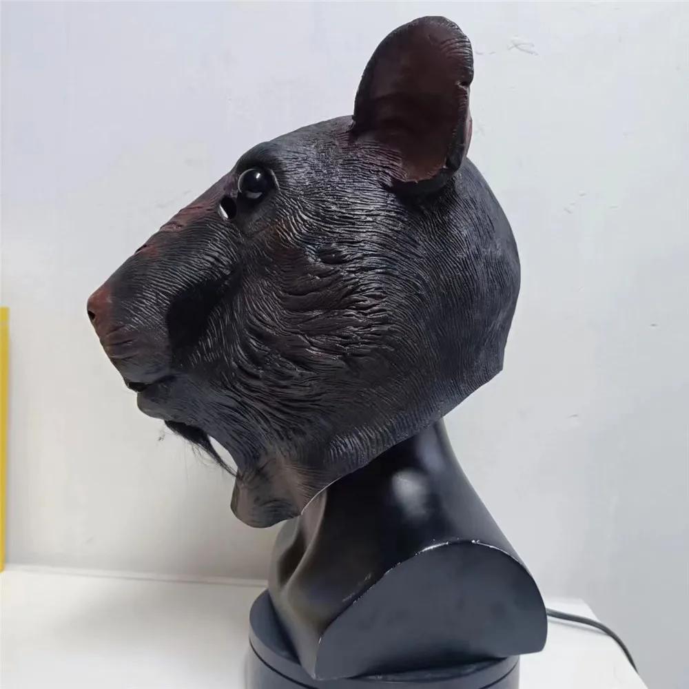 Animal Mouse Mask Latex Full Face Mask Cosplay Funny Mouse Helmet Headgear Halloween Party Costume Props