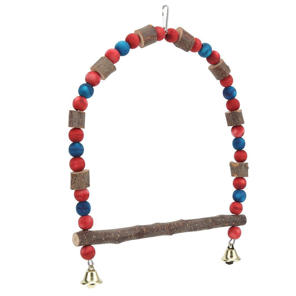 Bird Swing Toy Hanging Standing Parrot Cage Toy with Hook for Lovebirds Finches Parakeets