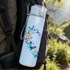 1PC Heart Shaped Floral Art Pattern 750ml Color Plastic Sports Water Bottle Leakproof Flip Straw Lid Suitable for Sports Office Home Use