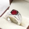 Ruby Oval Cut Gemstone With 925 Sterling Silver Ring For Men's #B548 JL375686406833