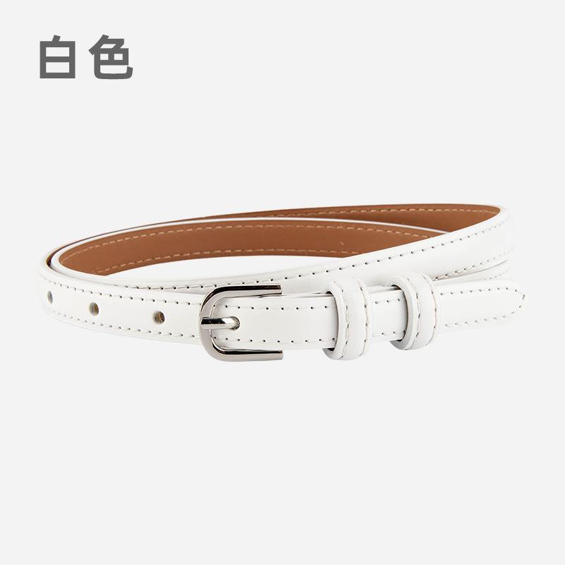 Gürtel Koreanische Version aus echtem Leder, dünner Damen gürtel, Dornschließe aus Rindsleder, Retro Hong Kong Stil, dünner Gürtel für Mädchen