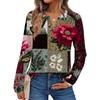 Women's Floral Print Long Sleeve  Shirt Elegant Casual Tops Trendy Shirt Tops
