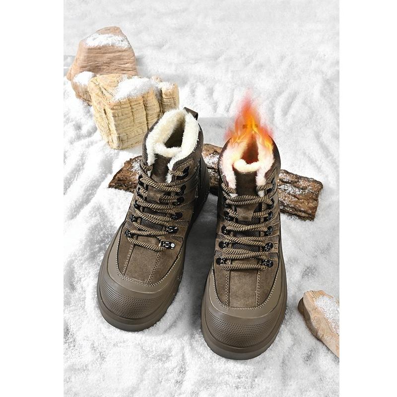 Warme Fleecegefütterte High-Top Winter Herren Wanderschuhe Outdoor Sports Laufschuhe Übergröße Lässige Sneakers für Herren