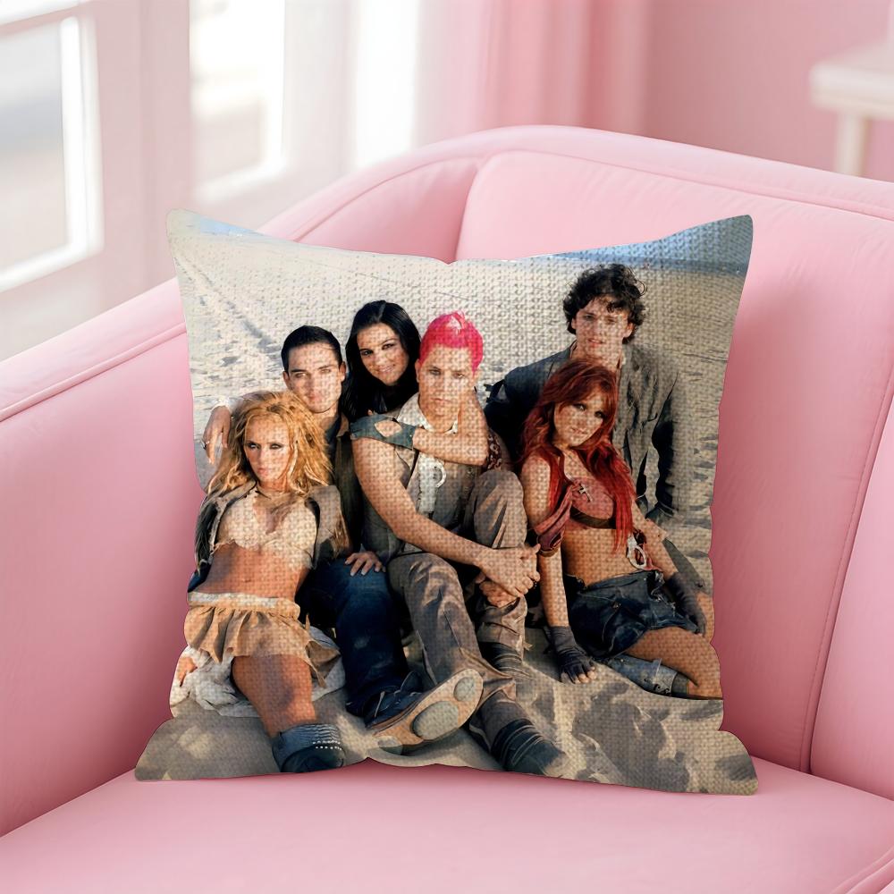 Band R-Rbd R-Rebelde Pillow Case Natural Linen Organic Fabric Double-Sided Printing Sofa Home Decor Gift Cushion Cover