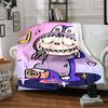 1Pc Labubu Cute Cartoon Blanket Soft Comfortable Polyester Blanket All Season Cozy Throw Bedroom Office Outdoor Use Christmas Gift Choice Print Home B