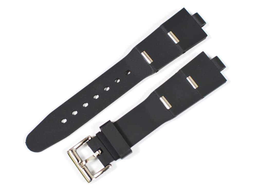 King Watch Parts Compatible with Bulgari Diagono DP42 External Product Belt Rubber Black External Product for Watches [Import Original] 22/16mm Men's