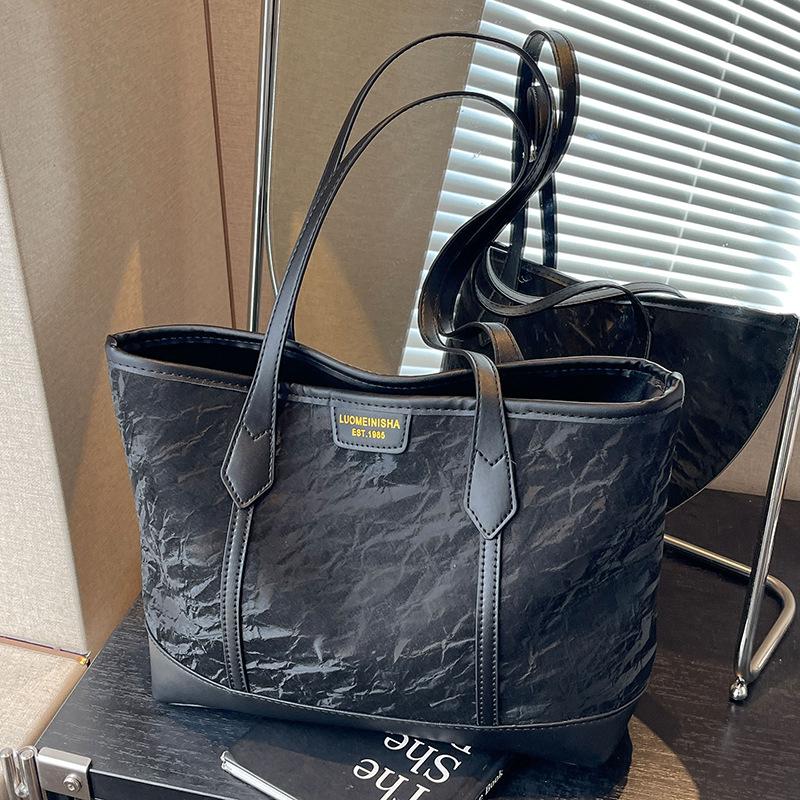 Bag Women's New Popular Large-capacity Tote Bag Summer Versatile Shoulder Bag College Student Class Bag