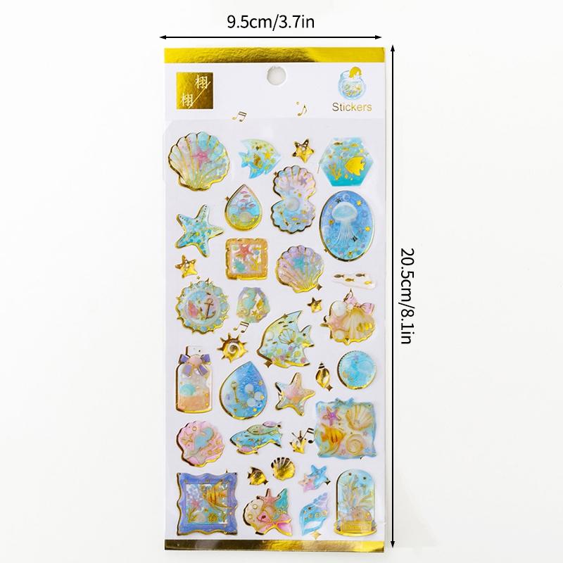Crystal Drops Glue Stickers 3D Relief Golden Butterfly Sticker Diy Scrapbook Diary Mobile Phone Case Paster Decals Stickers