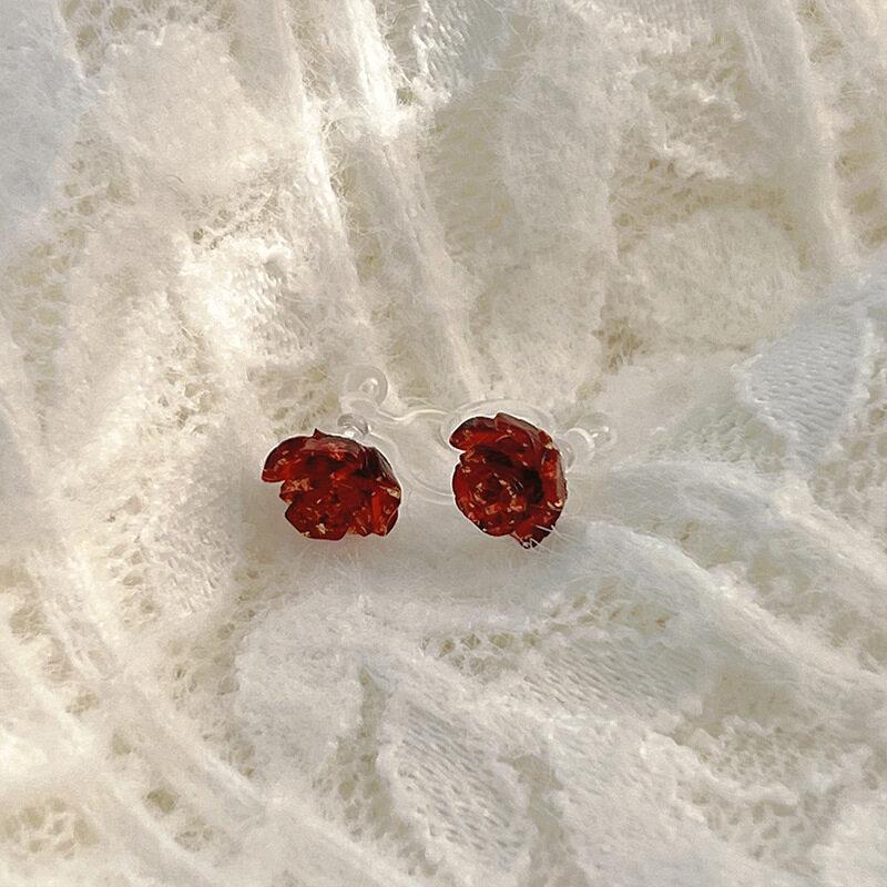 2PCS Acrylic Flower Stud Earring Fashion Women Shiny Colorful Screw Stud Earrings Stainless Steel Cartilage Helix Ear Piercing Jewelry Accessories