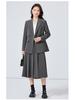 Women's Gray Professional Blazer & Skirt Set - Spring/Autumn 2024 High-End Civil Servant Interview Wear