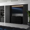 Black Chest of Drawers 100 CM TV Cabinet Sideboard Wardrobe Living Room Furniture