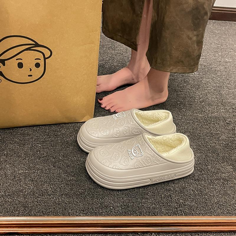 

Cartoon new soft-soled cotton shoes winter velvet warm non-slip waterproof shoes thick-soled outdoor snow boots cotton shoes 44-45 серый