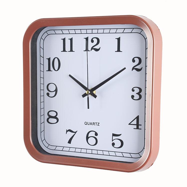 

Настенные часы 10 дюймов 25 см квадратные простые и элегантные электронные настенные часы для гостиной бесшумные часы для домашнего использования Square Amber