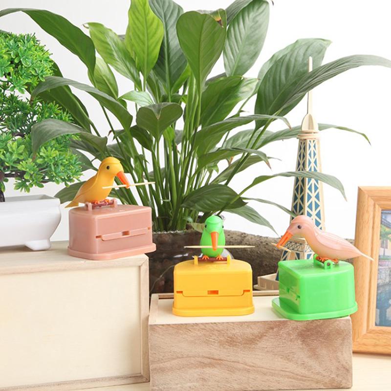 1Pc Creative Cute Toothpick  Automatic Bird Toothpick Box