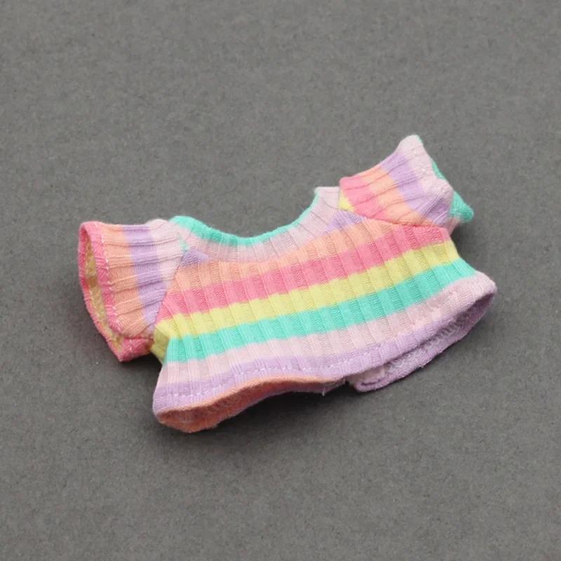 

Doll Clothes Outfit Accessories For Korea Kpop Exo 15-17cm Labubu Idol Dolls 10cm cotoon doll T-shirt denim shorts set Clothing no doll
