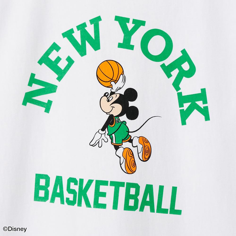 Manga Corta Cuello Redondo Disney Mickey Corte Relajado Estampado Gráfico Manga Corta REVERSE WEAVE Blanco [Champion] Camiseta C3-Z361 para Hombre 9.4oz