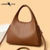 Women's Soft Leather Bucket Bag, High-quality Cowhide Texture, Shoulder/crossbody Bag, Large Capacity Tote Bag