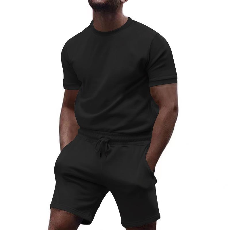 2023 European Style Men's Casual Two-Piece Set: Short-Sleeved T-Shirt & Shorts