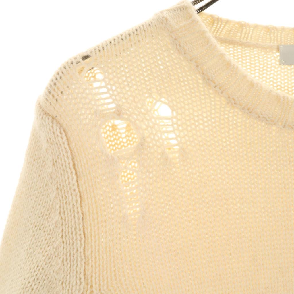 DIESEL Italian Alpaca Blend Long sleeve Damage processing sweater knit Men's Used