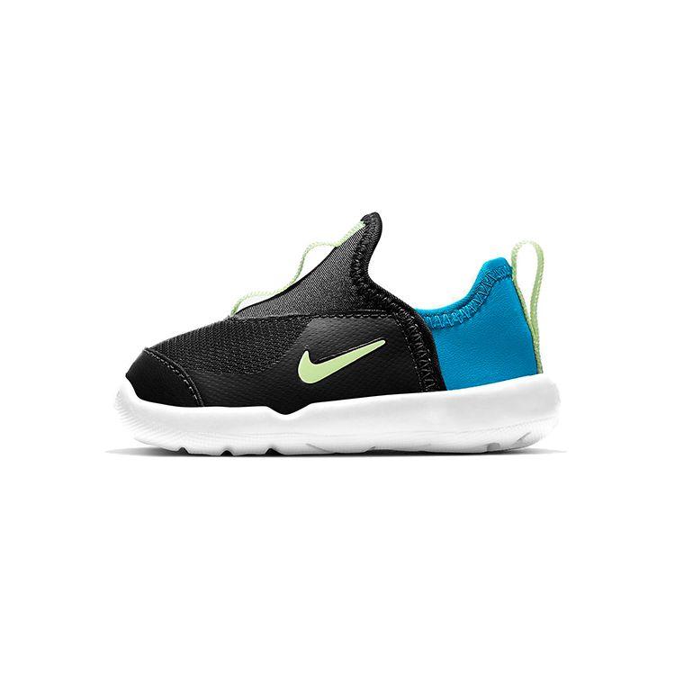 Nike Lil Swoosh Leather Fabric Low-Top Sports Casual Shoes Baby Sneaker Black Blue Green AQ3113-006