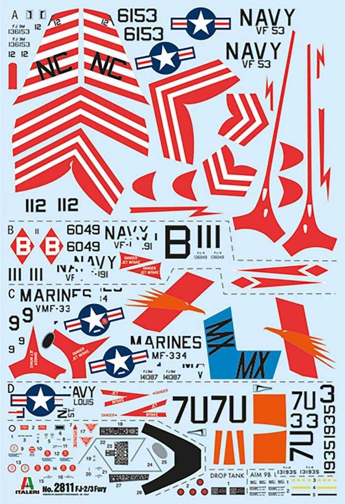 Platz Italeri Scale American Fury Plastic Model Kit IT2811 1/48 FJ-2/3 (Airplane)