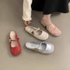 Suding Baotou Halbschuhe Damen Sommerbekleidung Rosa Sandalen Feenwind Französischer Abend Weiche Flache Sohle Muller Flacher Absatz