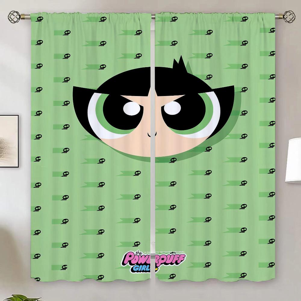 The Powerpuff Girls Kitchen Curtains for Cooking Curtain Rods Blackout Curtain 100% Window Blinds Children's Room Curtains Blind