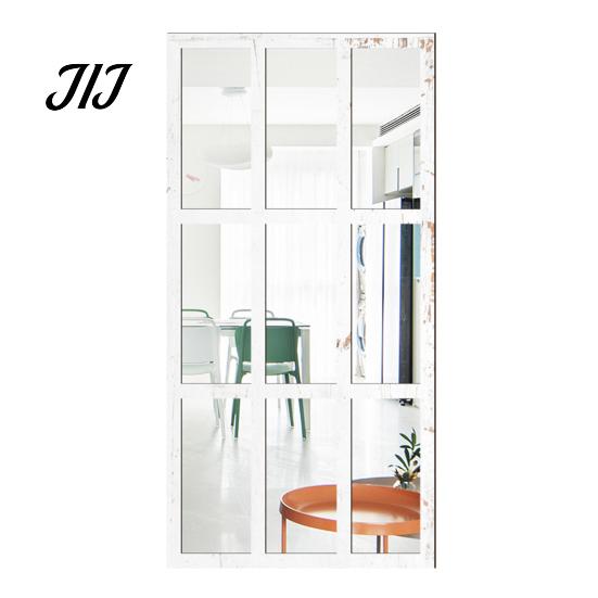 Arched Wall Mirror Stickers Window Decor, Wooden Frame Acrylic Fake Mirror, Minimalist Arch Self-Adhesive Windowpane Sticker for Living Room