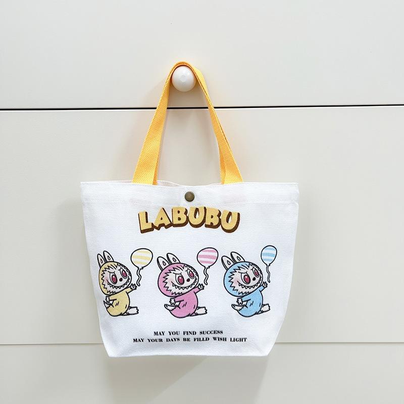 Cartoon Canvas Bag Girl Cute Hand Canvas Bag Going Out Versatile Hand Satchel Tote Bag