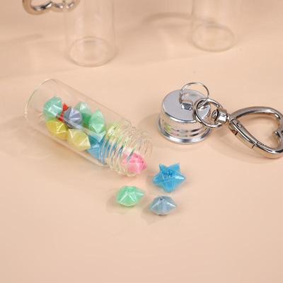 1/3Pcs Mini Wishing Bottle Keychain Empty Jars Diy Crafts Graduation Wedding Party Decor Transparent Glass Bottle