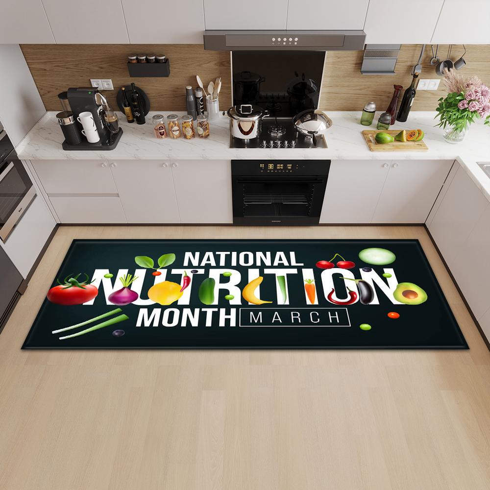 Kitchen Mat Entry Door Mat Bedroom Carpet Corridor Bathroom Non-slip Floor Living Room Pattern Rug